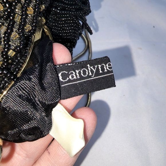 Vintage Carolyne Barton Night Black Beaded Small Evening Bag, 6"X5"X2" - Picture 6 of 9